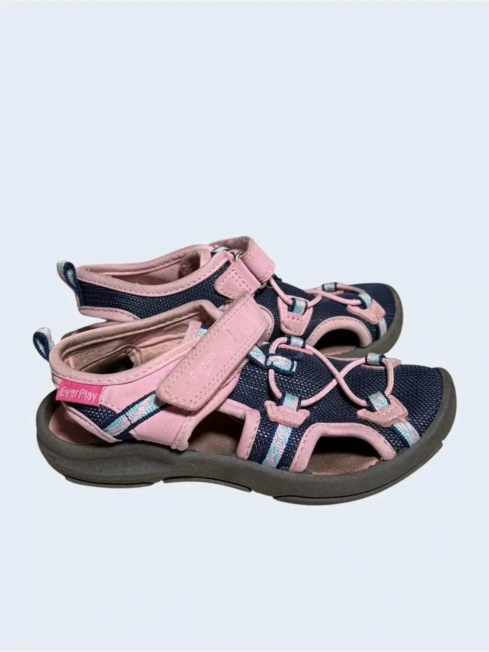 Kids Size 10 Navy and Pink Closed-Toe Sandals